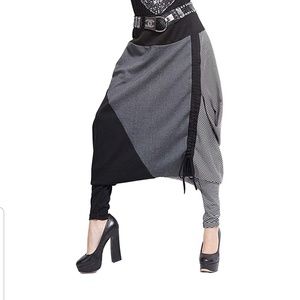 NWT Grey Black Colorblock Harem Genie Hip Hop Pant